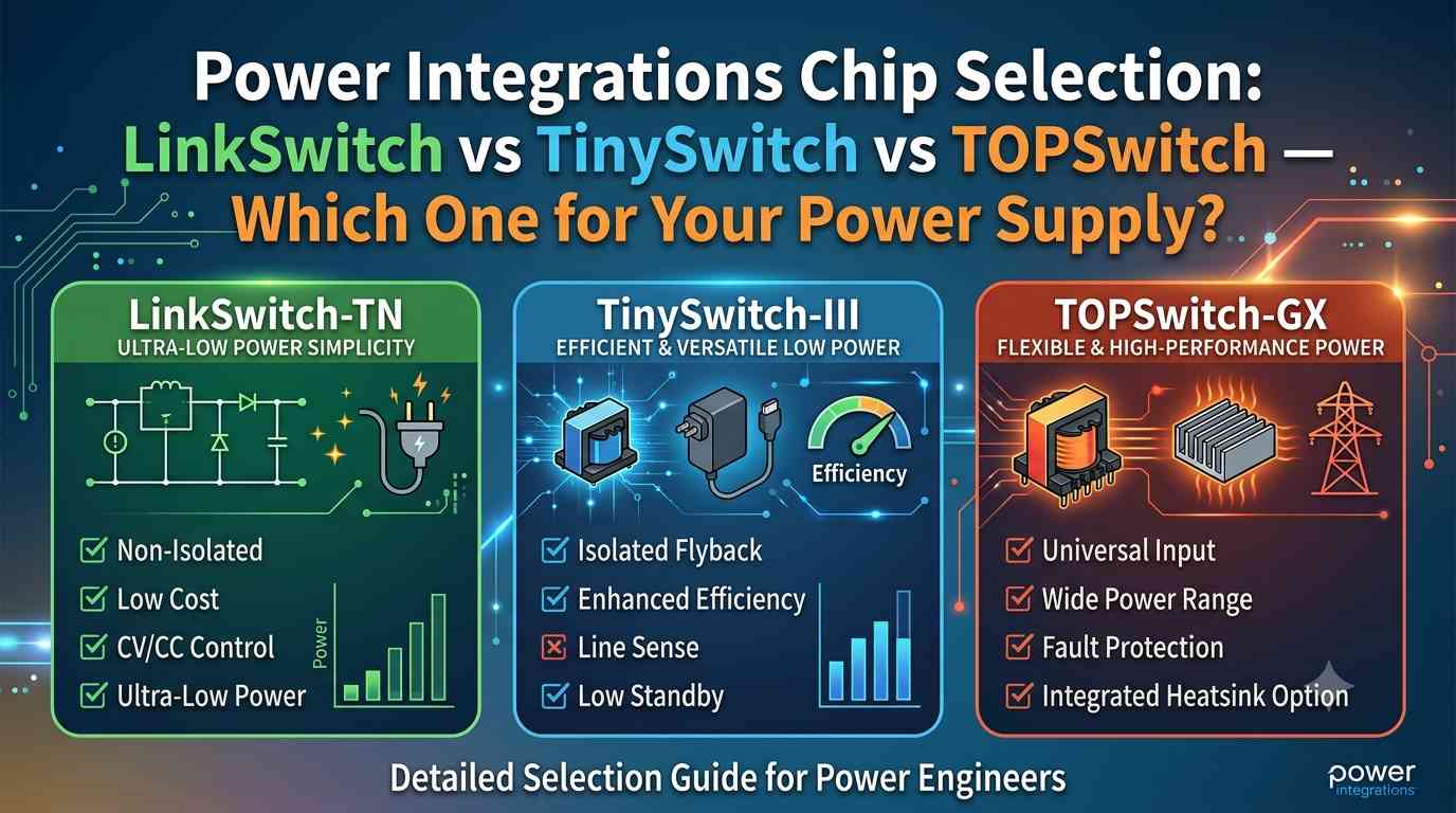 LinkSwitch vs TinySwitch vs TOPSwitch — Which One for Your Power Supply?
