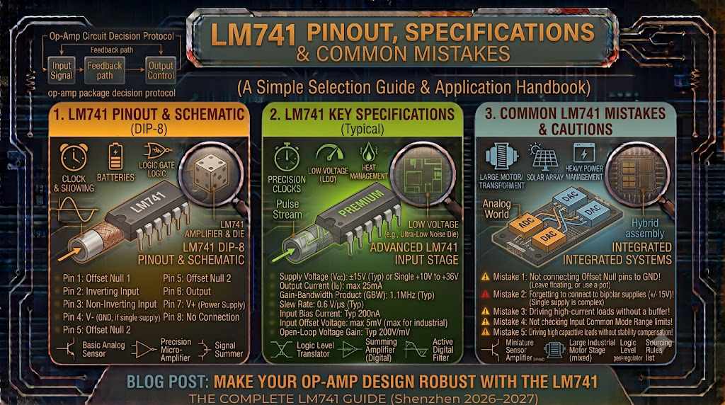 LM741 Pinout, Specifications & Common Mistakes