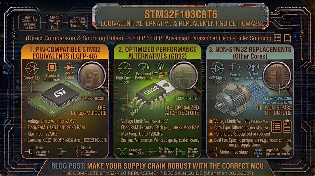 STM32F103C8T6 Equivalent, Alternative & Replacement Guide | ICMASS