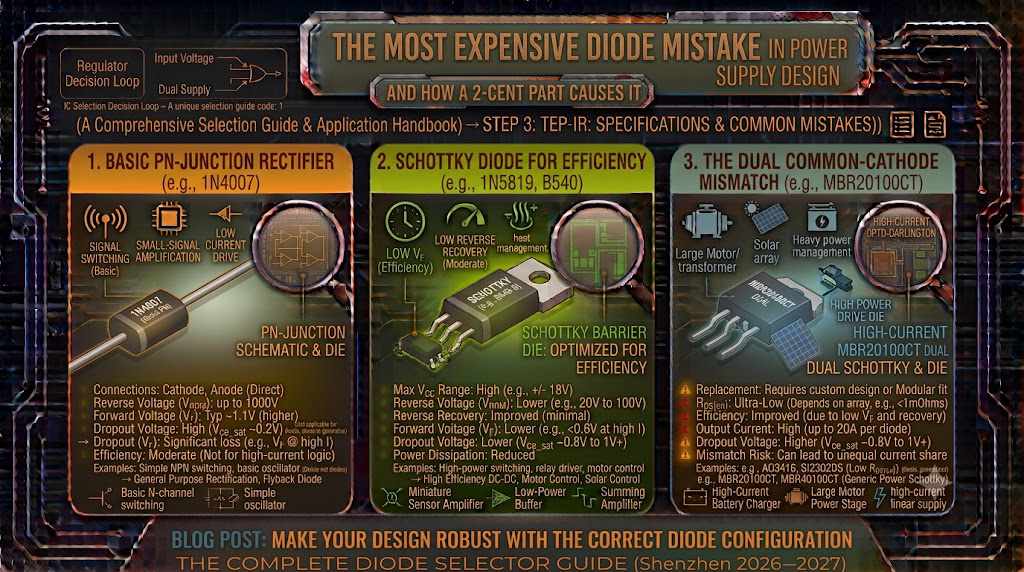 The Most Expensive Diode Mistake in Power Supply Design — and How a 2-Cent Part Causes It