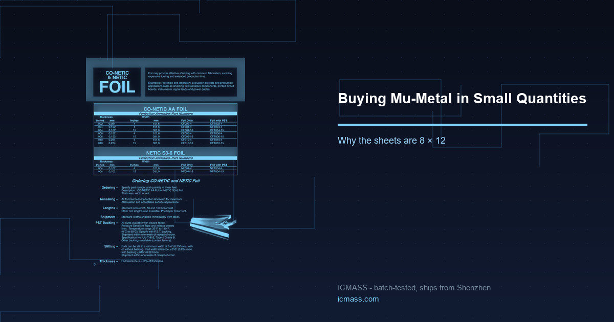 Why You Can’t Buy Three Feet of Mu-Metal — And What to Order Instead